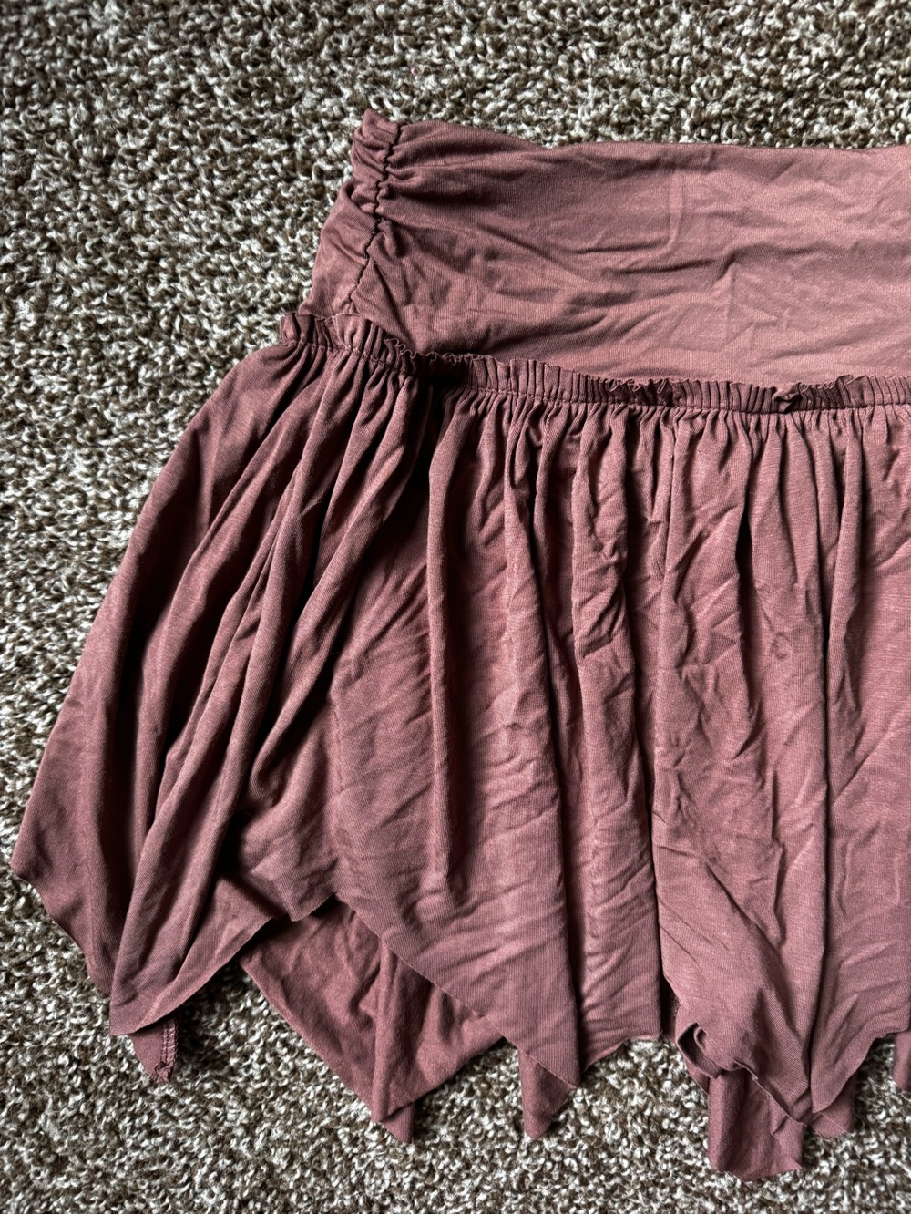 SHEIN Brown Asymmetrical Handkerchief Hem Skort XS - Picture 5 of 9